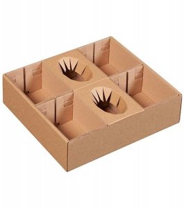 6 Bölmeli Kapaklı Kraft Karton Kutu